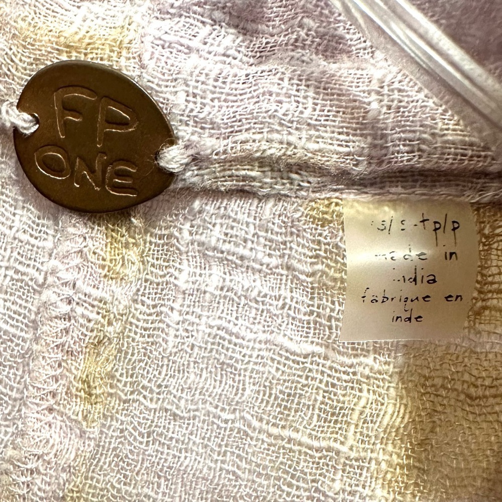 Free People FP One Sasha Tie Dye Gauze Kimono XS/S Lavender Belted Cardigan Top - Picture 5 of 7